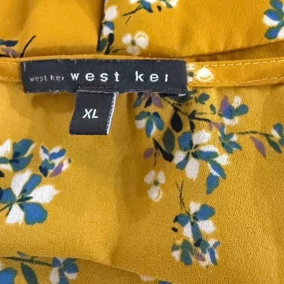 West Kei Mustard Floral Blouse - Picture 2 of 6